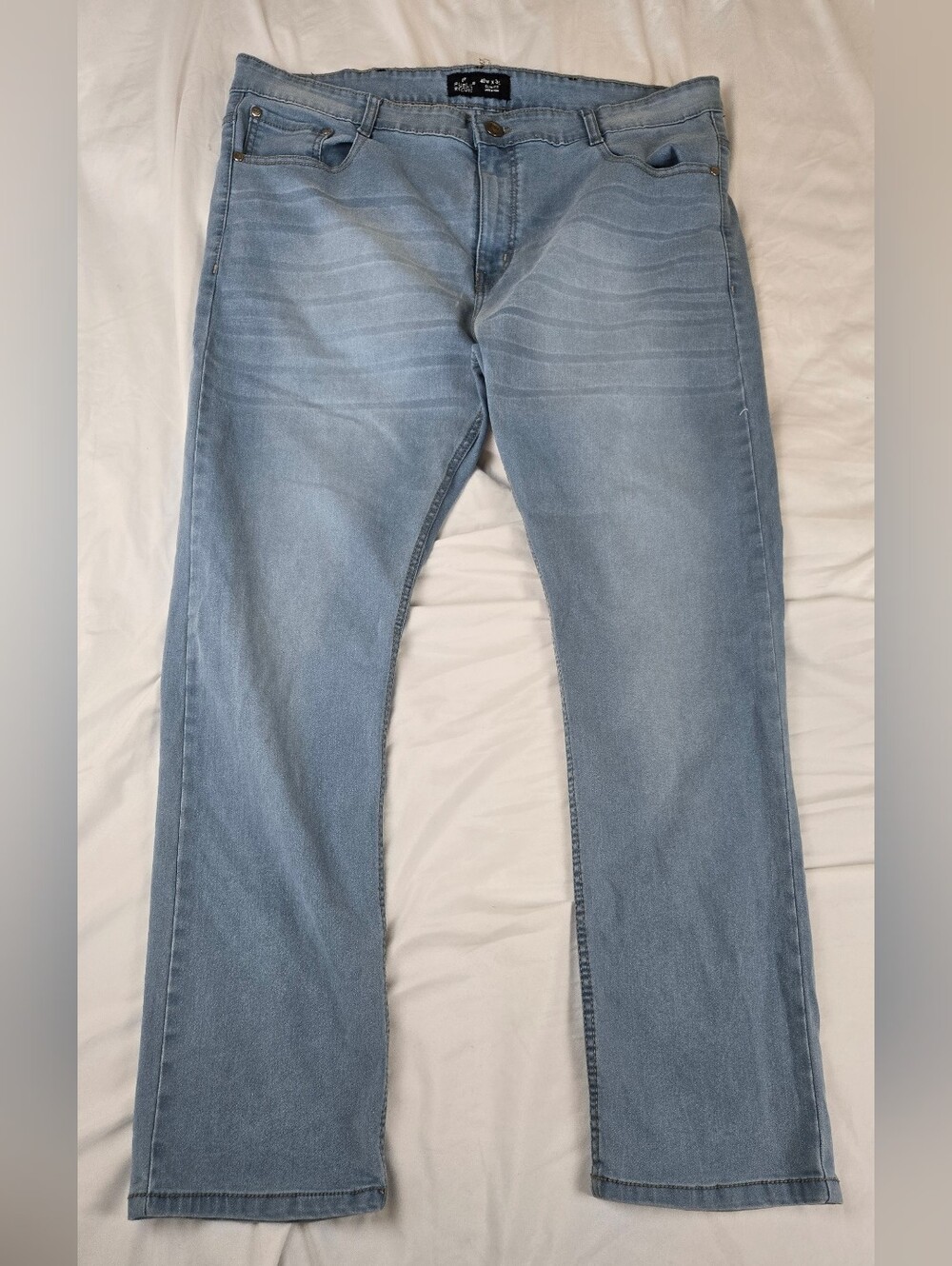 Public Record Men's Slim Fit Stretch Jeans 40W x 30L Light Blue Denim